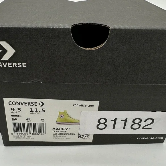Converse Chuck Taylor Shoes Unisex Mens 9.5 Womens 11 Green Sneaker‎ A03422F NEW - Picture 10 of 10